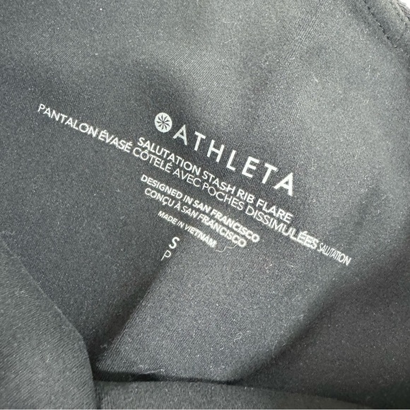 Athleta Salutation Stash Rib Flare Leggings Black - Picture 7 of 8